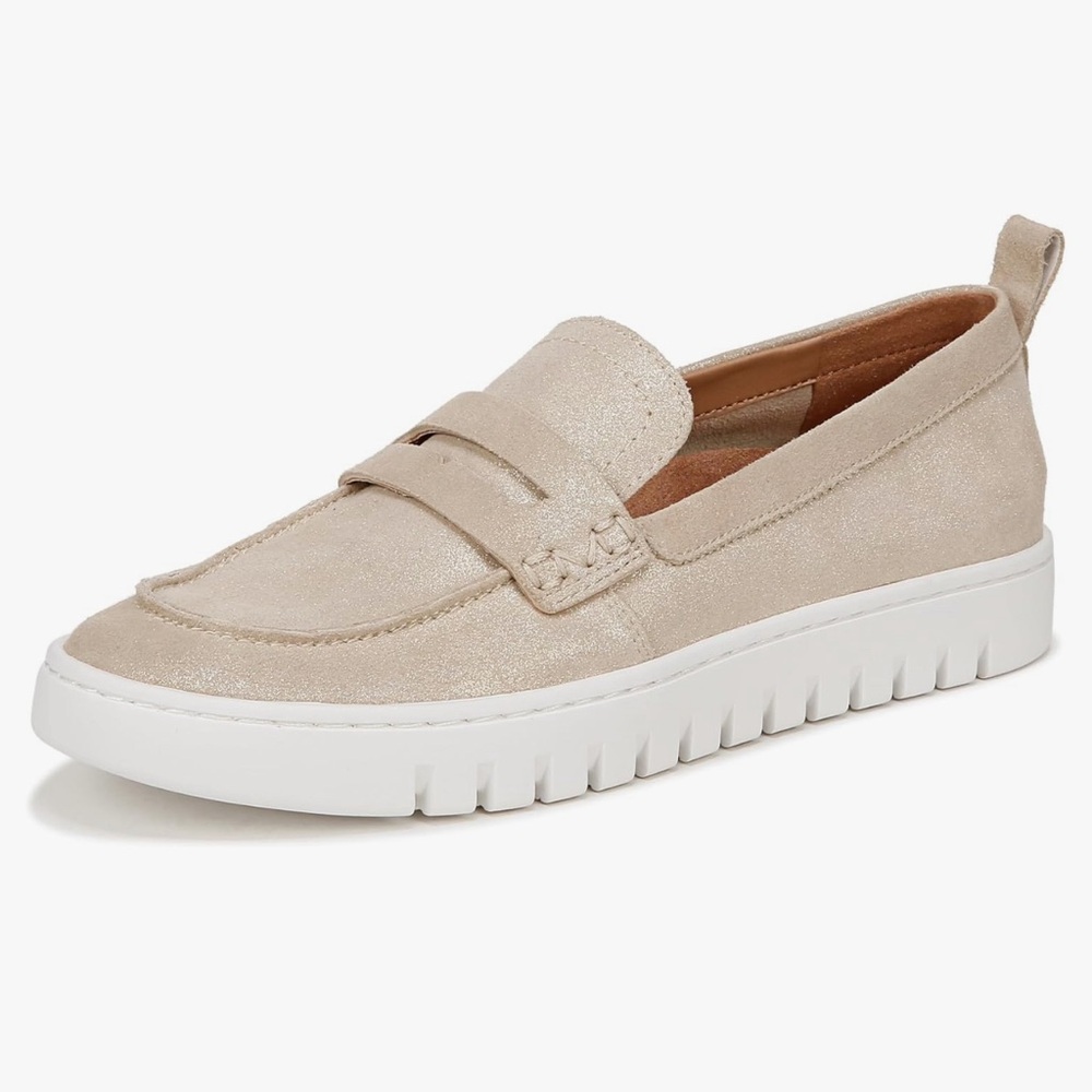 Vionic Women's Uptown Slip-Ons Loafer 8.5 Gold Leather
